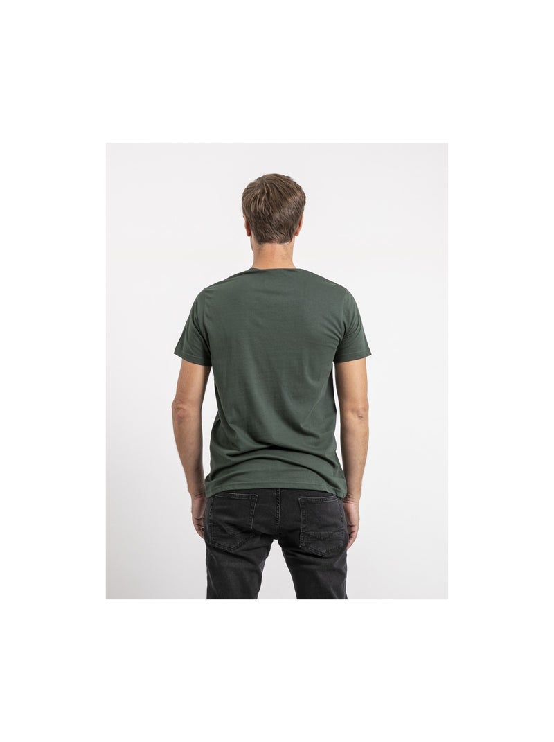 T-shirt manches courtes pur coton JAKIWI Vert forêt - Kiabi
