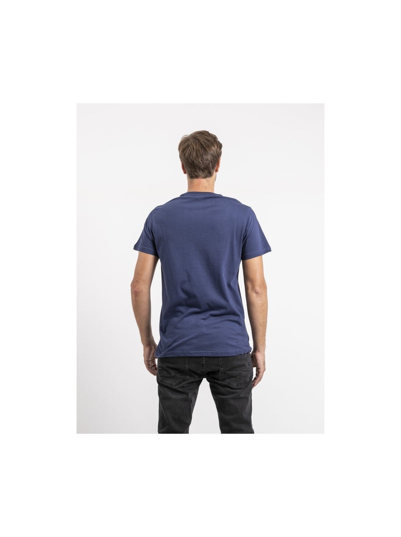T-shirt manches courtes pur coton JAMULER Bleu - Kiabi