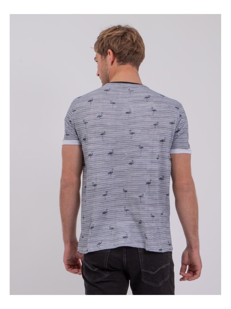 T-shirt manches courtes pur coton NABALVINE Bleu marine - Kiabi