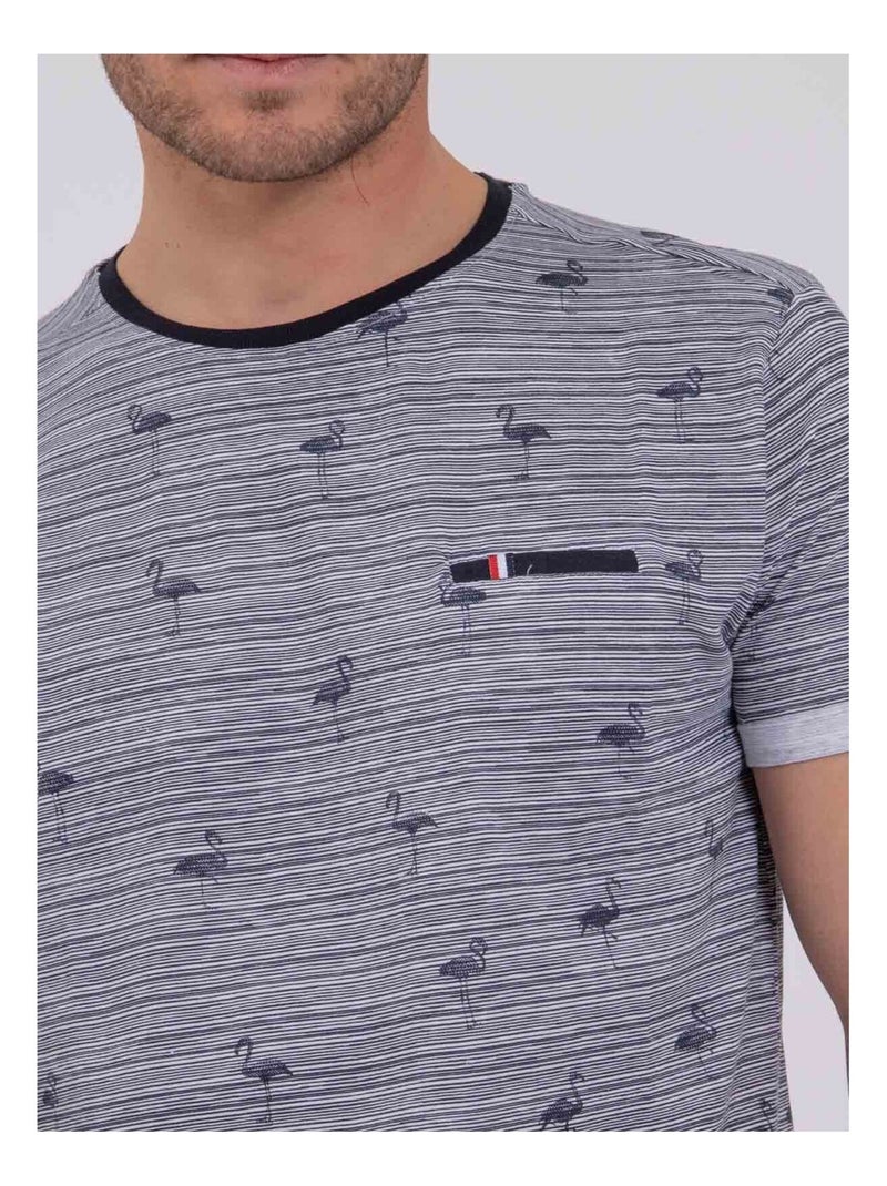 T-shirt manches courtes pur coton NABALVINE Bleu marine - Kiabi