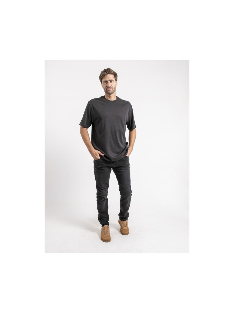T-shirt manches courtes pur coton oversize JOCITRON Gris - Kiabi