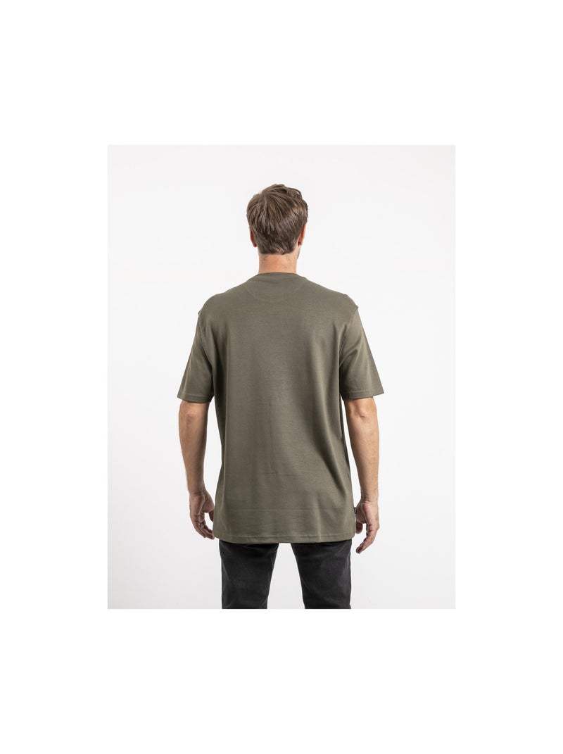 T-shirt manches courtes pur coton oversize JOCITRON Kaki - Kiabi