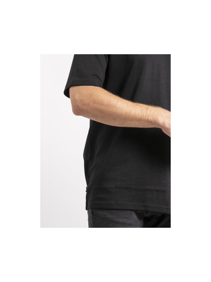 T-shirt manches courtes pur coton oversize JOCITRON Noir - Kiabi