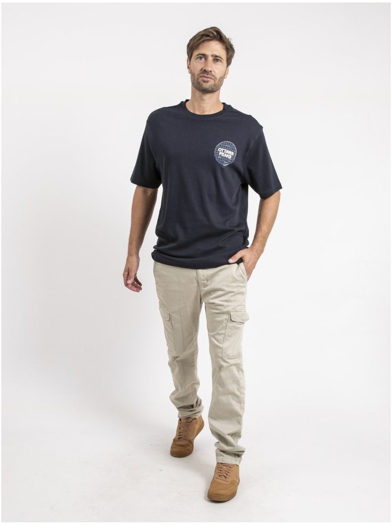 T-shirt manches courtes pur coton oversize JONGAME Bleu marine - Kiabi