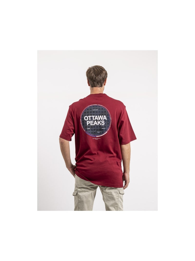 T-shirt manches courtes pur coton oversize JONGAME Bordeaux - Kiabi