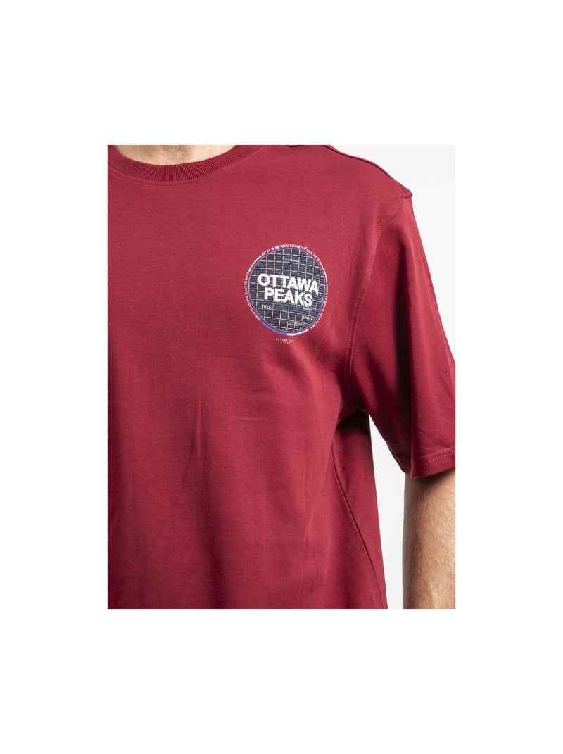 T-shirt manches courtes pur coton oversize JONGAME Bordeaux - Kiabi