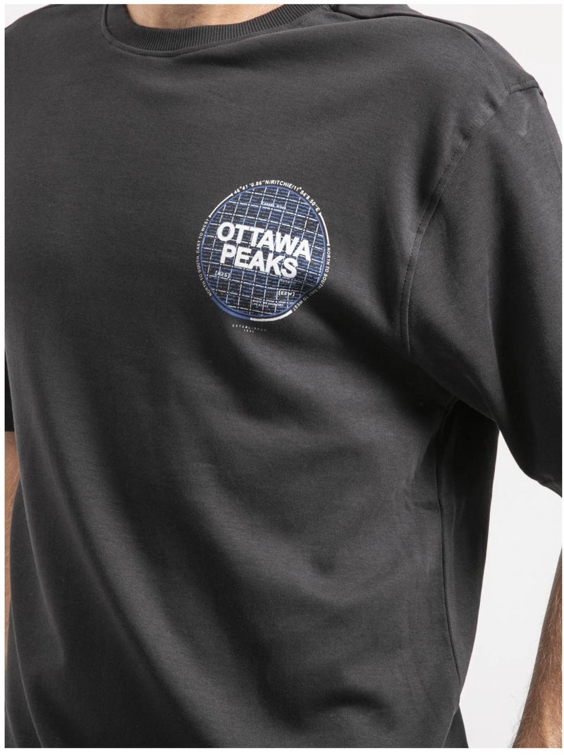 T-shirt manches courtes pur coton oversize JONGAME Gris foncé - Kiabi