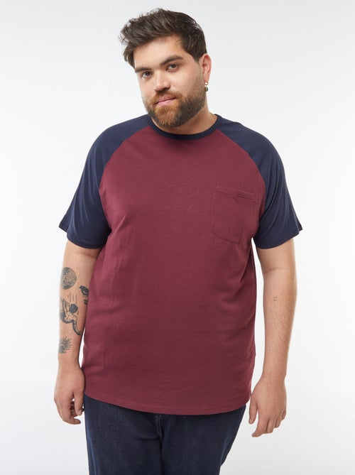 T-shirt Manches courtes raglan avec poche poitrine - Kiabi