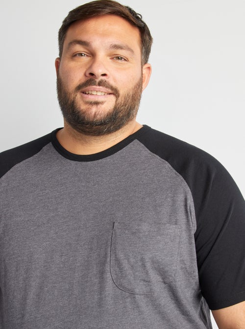 T-shirt Manches courtes raglan avec poche poitrine - Kiabi