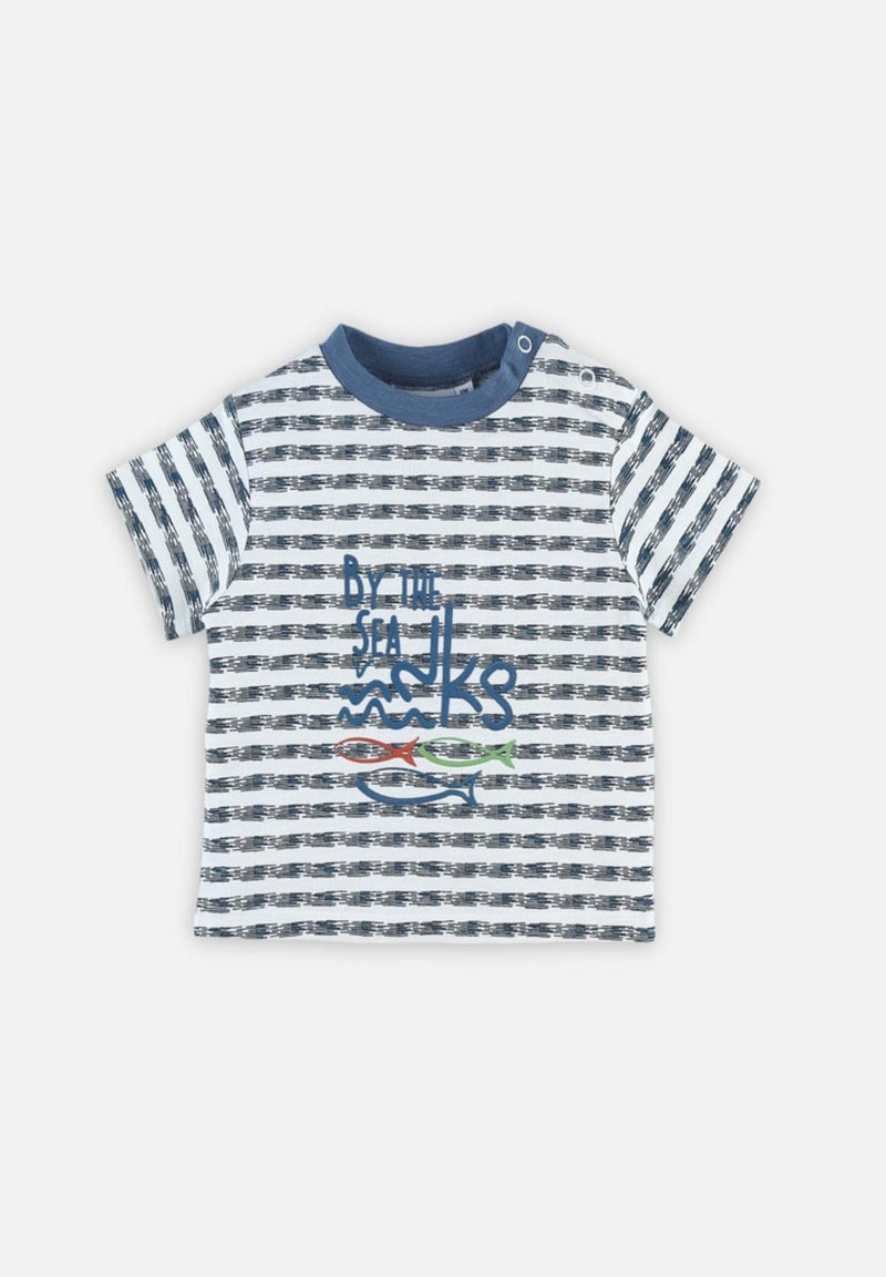 T-shirt manches courtes rayé - Noukie's Bleu - Kiabi