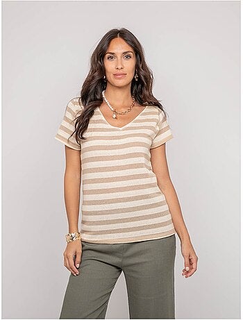 T-shirt manches courtes rayures FIGO