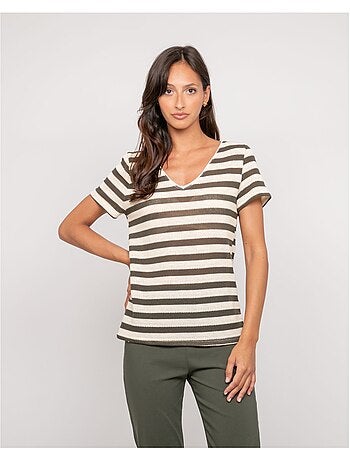 T-shirt manches courtes rayures FIGO