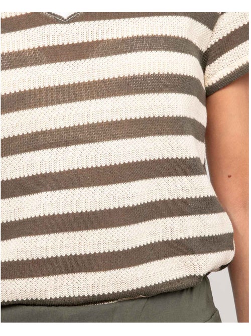 T-shirt manches courtes rayures FIGO - Kiabi