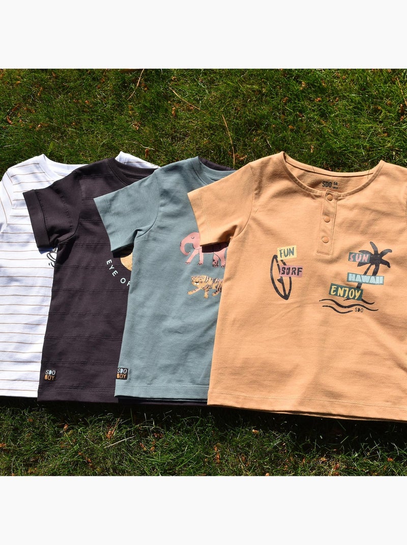 T-shirt manches courtes Renaud Bleu - Kiabi