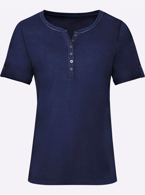 T-shirt Manches Courtes Revers Bouton - Taille Standard - Moda Vilona - Kiabi T-shirt Manches Courtes Revers Bouton - Taille Standard - Moda Vilona - Kiabi