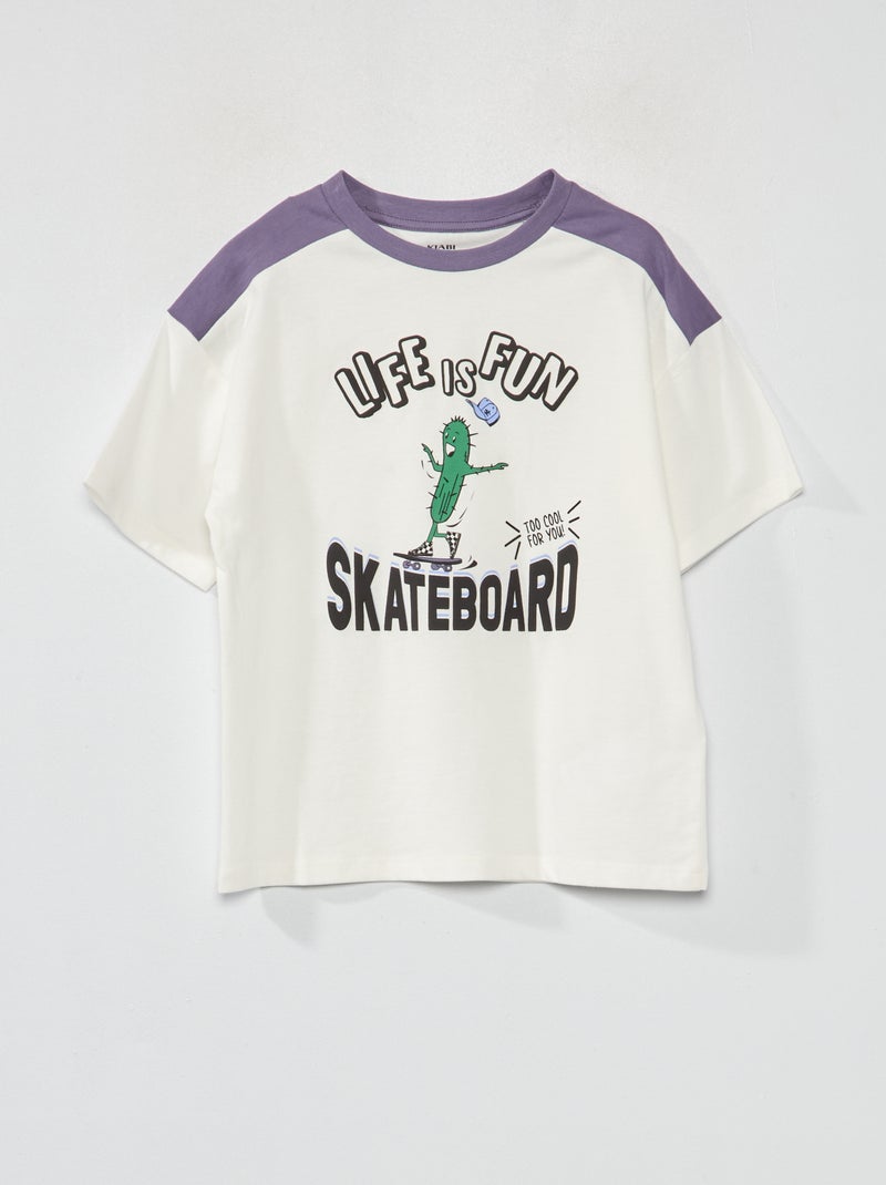 T-shirt manches courtes 'Skate' Violet - Kiabi