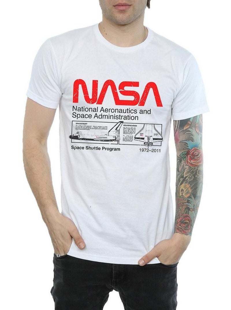 T-shirt manches courtes space shuttle - nasa Blanc - Kiabi
