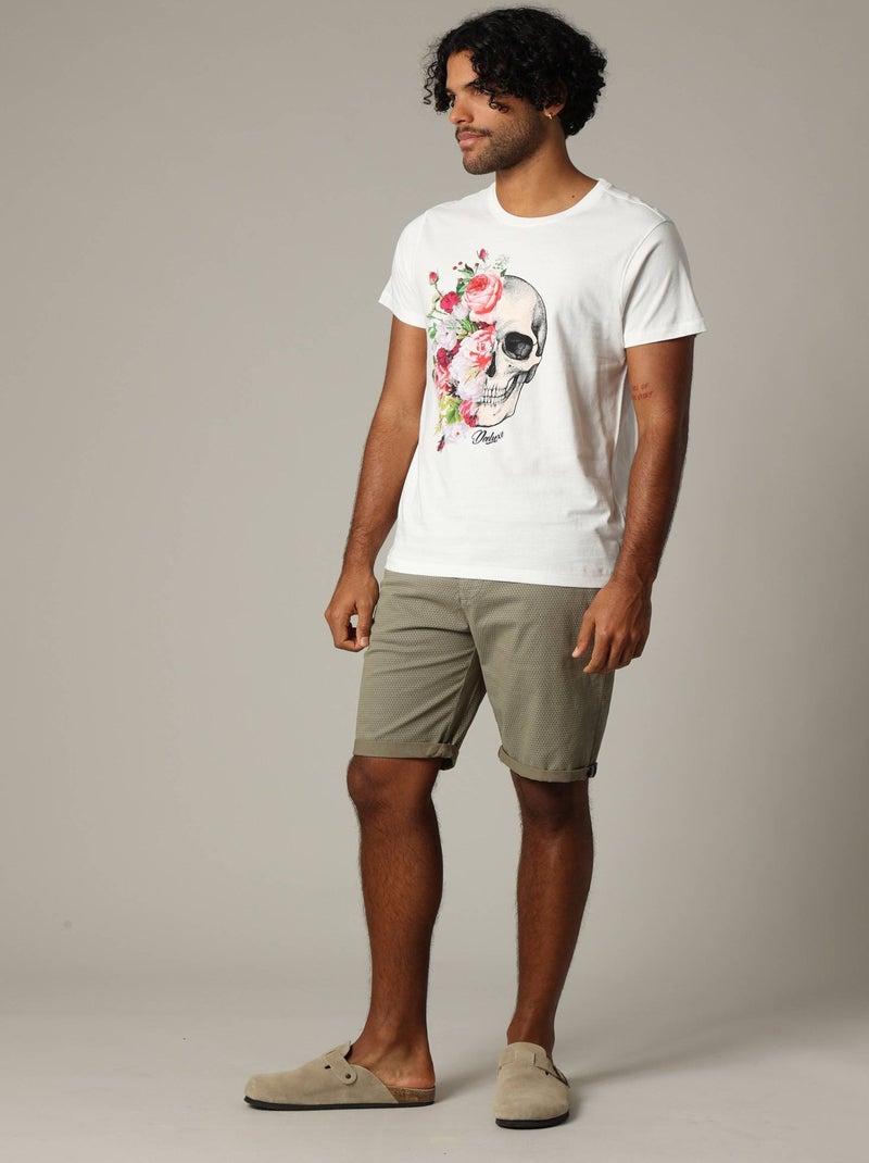 T-shirt manches courtes SPIKE pour un style affirmé 'Deeluxe' Ecru - Kiabi