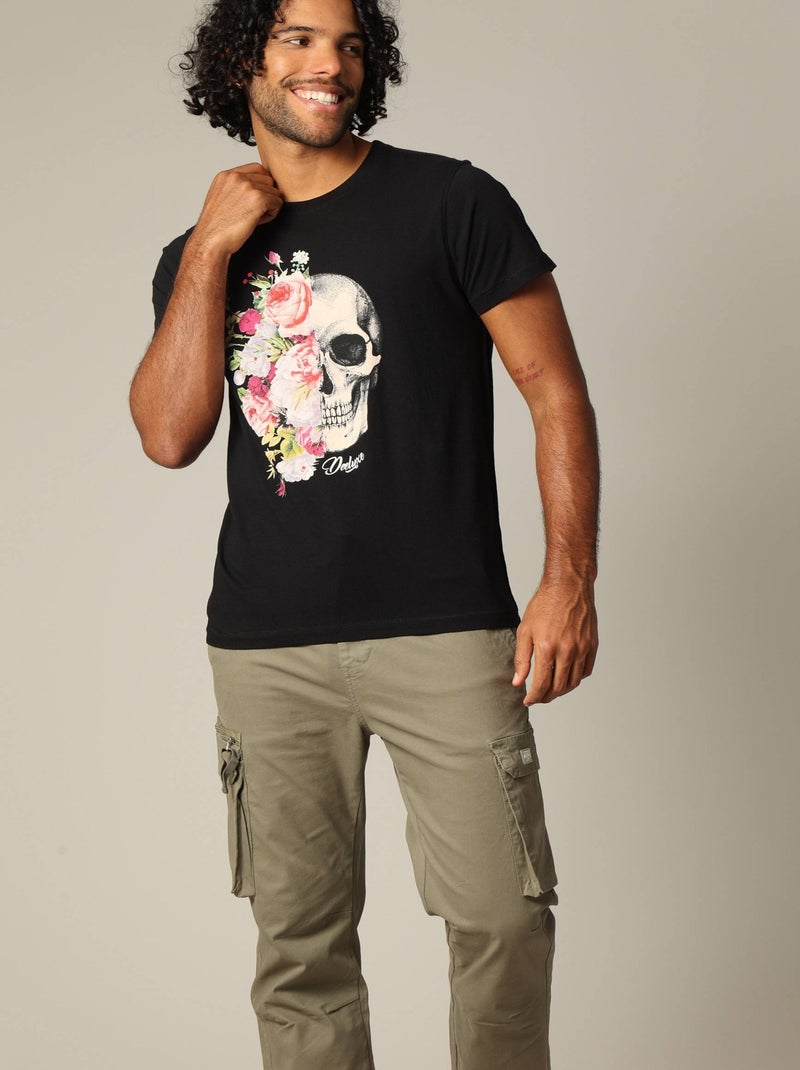 T-shirt manches courtes SPIKE pour un style affirmé 'Deeluxe' Noir - Kiabi