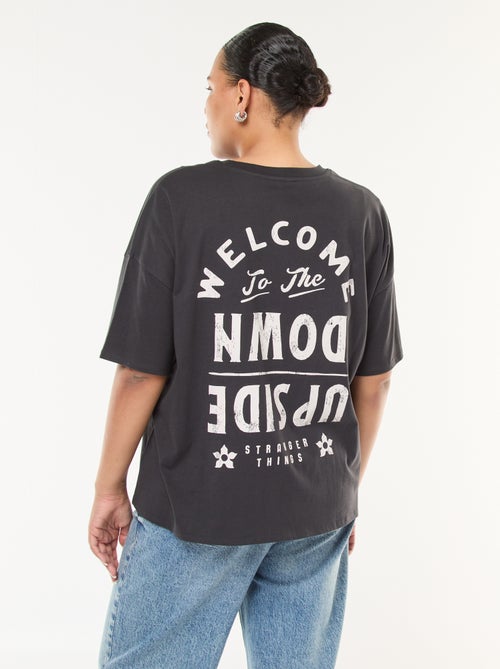 T-shirt manches courtes 'Stranger Things' imprimé rect-verso - Kiabi