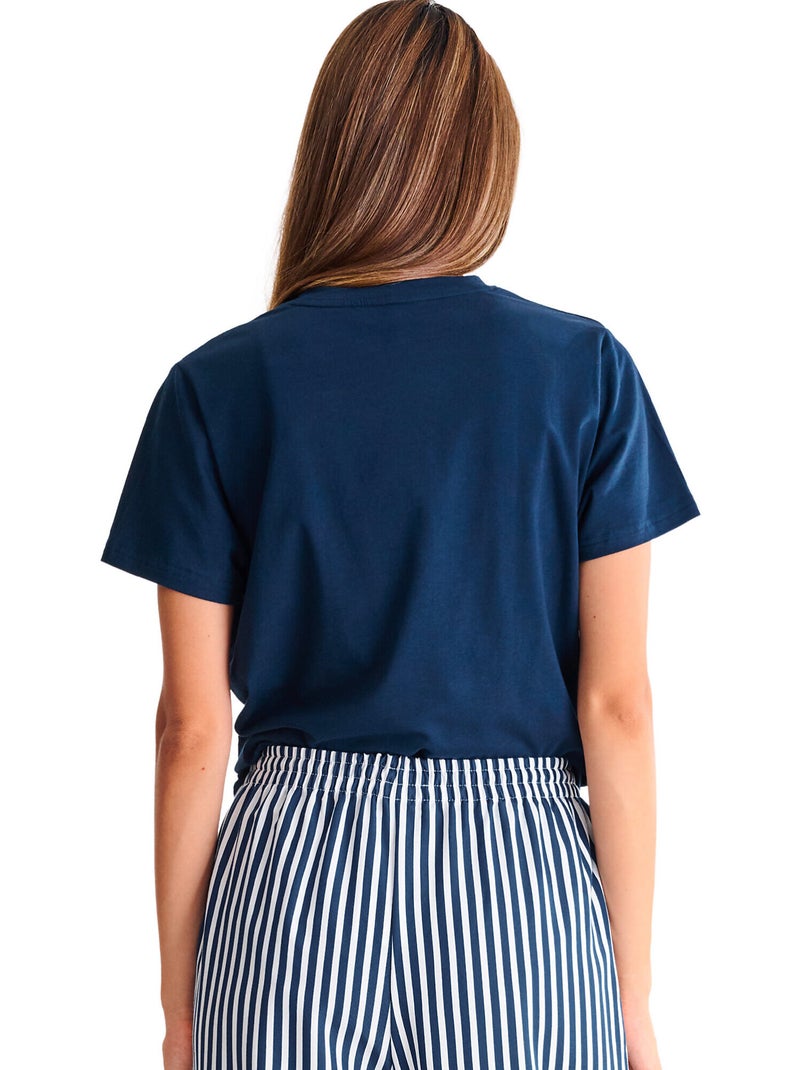 T-shirt manches courtes Sun Sea Fun SUMMERTIME Bleu - Kiabi