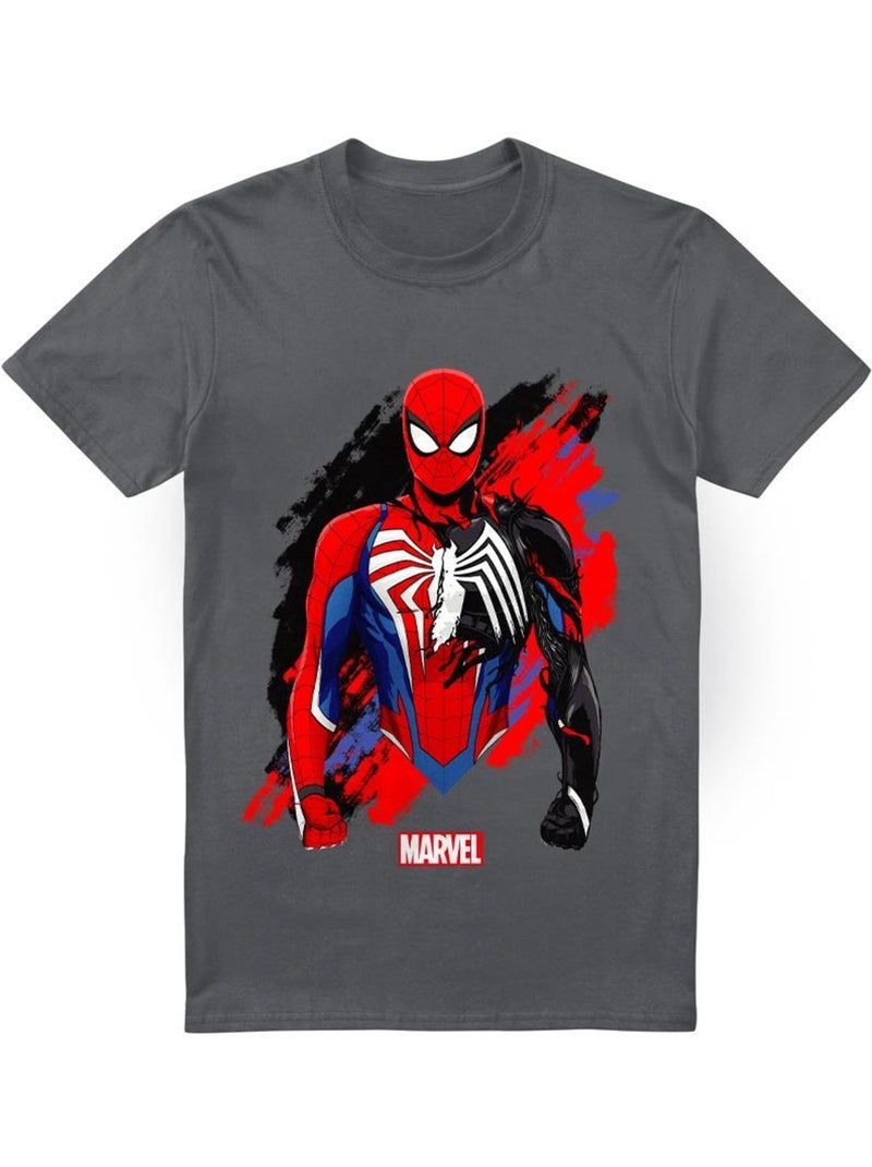 T-shirt manches courtes symbiote - homme araignée Gris Noir - Kiabi