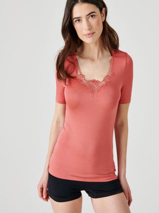 T-shirt manches courtes Thermolactyl 10% soie - Damart
