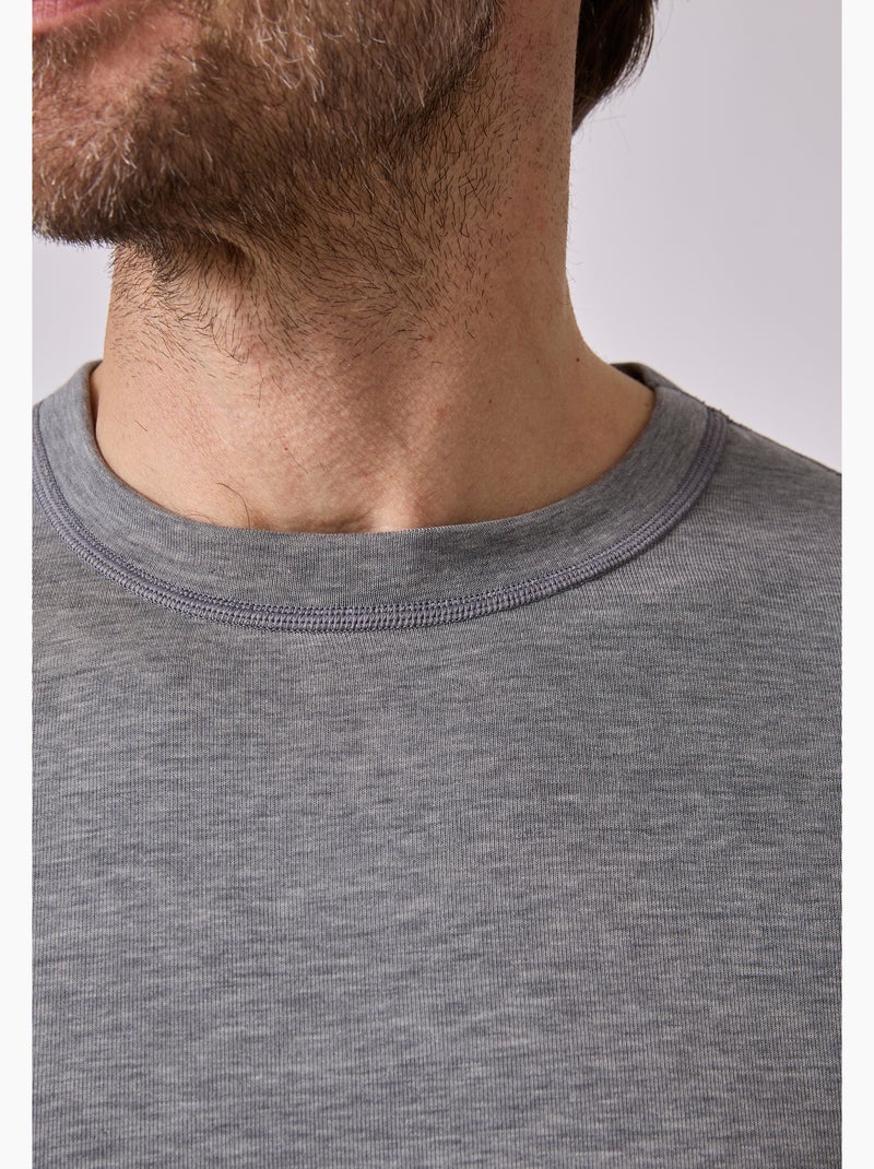 T-shirt manches courtes Thermolactyl Sensitive - Damart Gris chiné - Kiabi