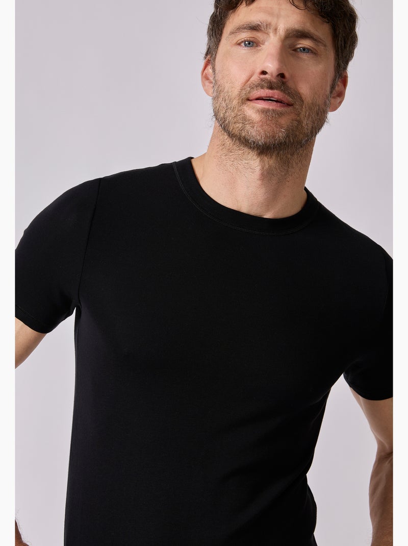 T-shirt manches courtes Thermolactyl Sensitive - Damart Noir - Kiabi