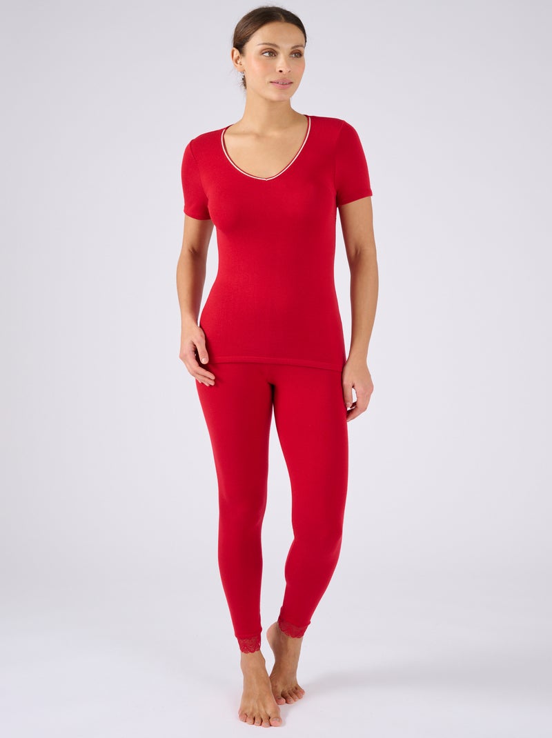 T-shirt manches courtes Thermolactyl Sensitive - Damart Rouge - Kiabi