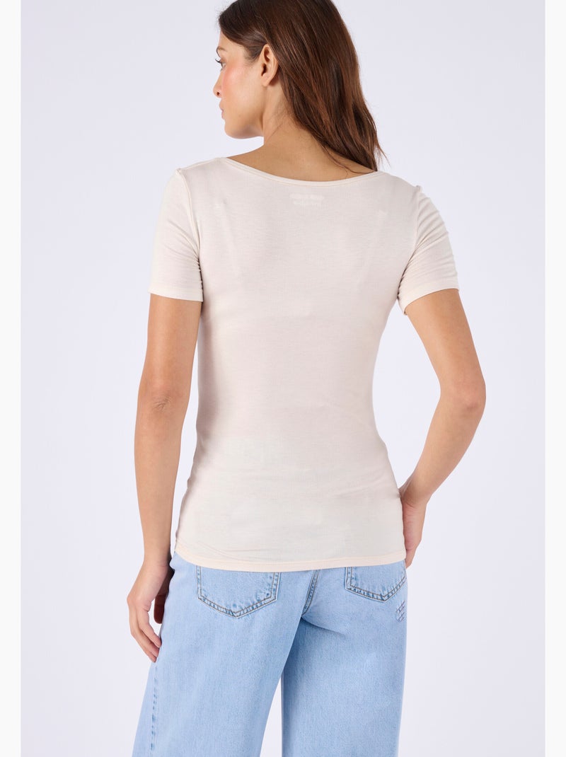 T-shirt manches courtes Thermolactyl Sensitive thermique - Damart Beige clair - Kiabi