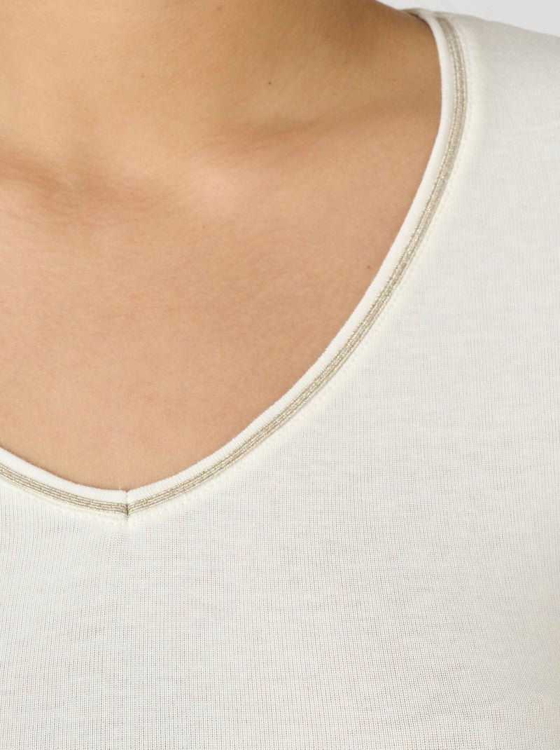 T-shirt manches courtes Thermolactyl Sensitive thermique - Damart Blanc cassé - Kiabi