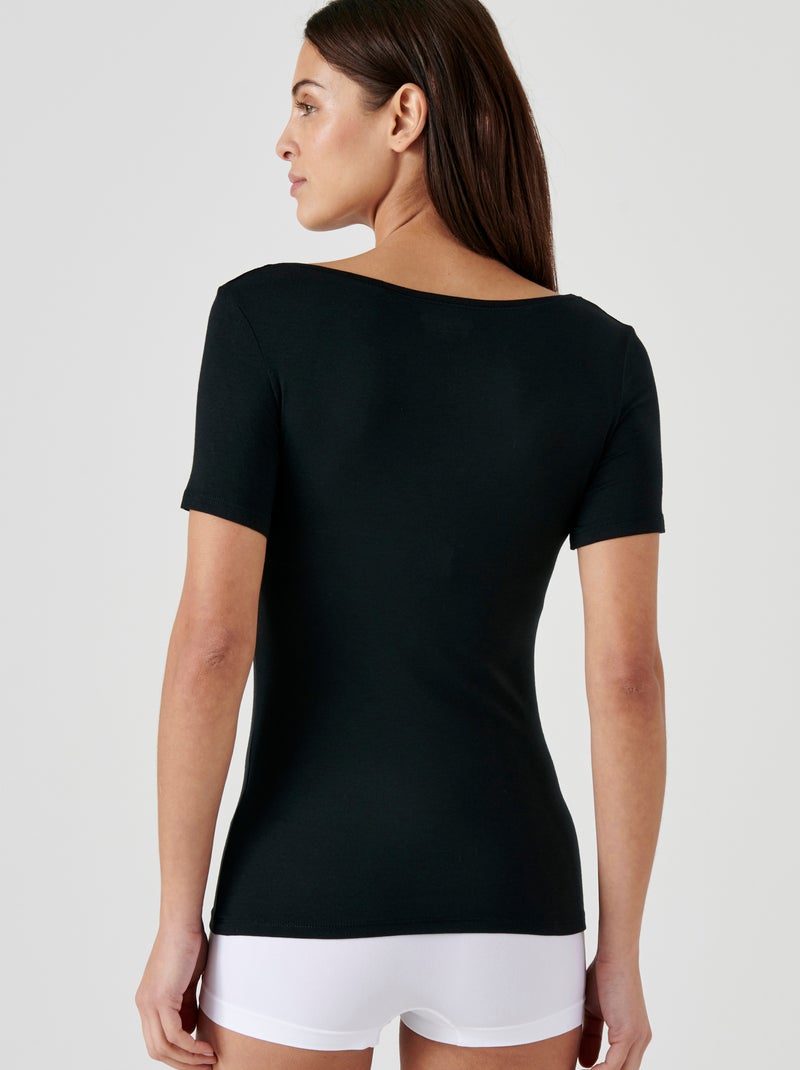 T-shirt manches courtes Thermolactyl Sensitive thermique - Damart Noir - Kiabi