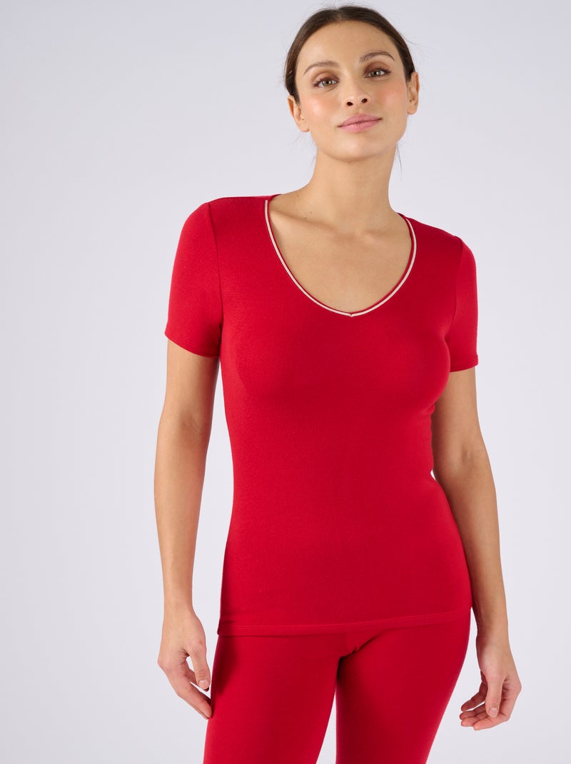 T-shirt manches courtes thermolactyl sensitive thermique - damart Rouge - Kiabi