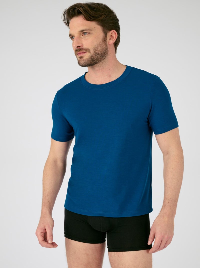T-shirt manches courtes thermorégulant Evolutyl - Damart Bleu - Kiabi