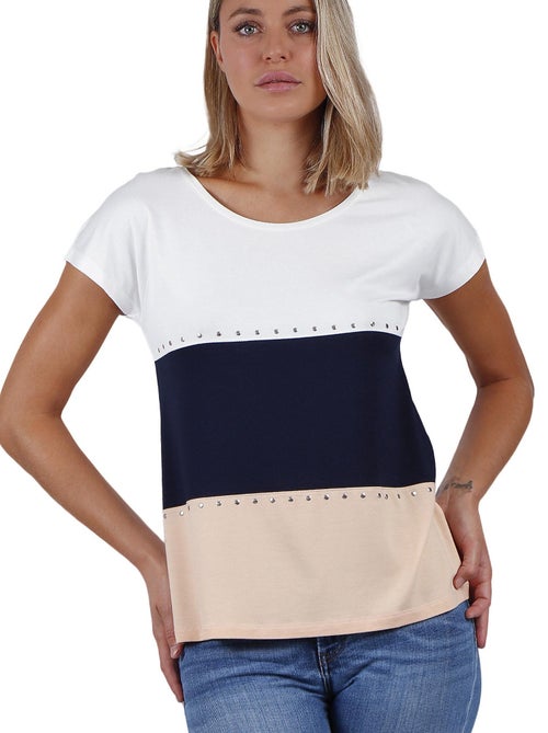 T-shirt manches courtes Tricolor - Kiabi