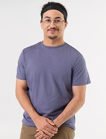 T-shirt en jersey imprimé pour homme à col rond
