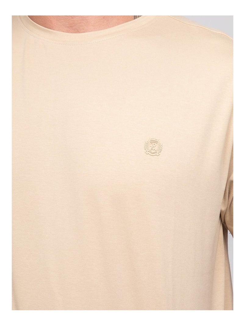 T-shirt manches courtes uni JEDDA Beige - Kiabi