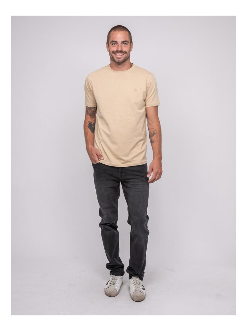 T-shirt manches courtes uni JEDDA Beige - Kiabi