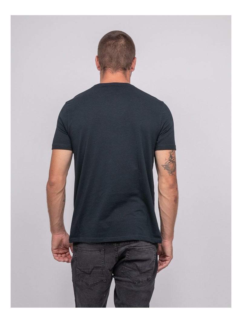 T-shirt manches courtes uni JEDDA Bleu marine - Kiabi