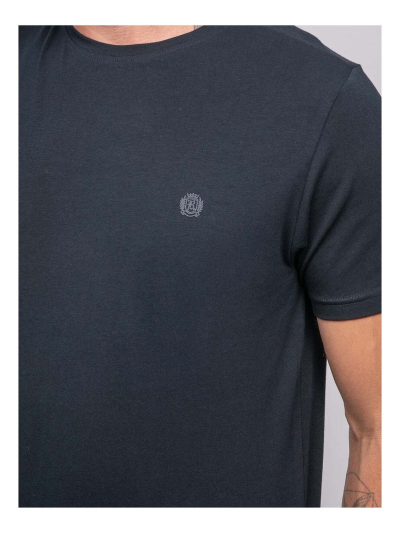 T-shirt manches courtes uni JEDDA Bleu marine - Kiabi