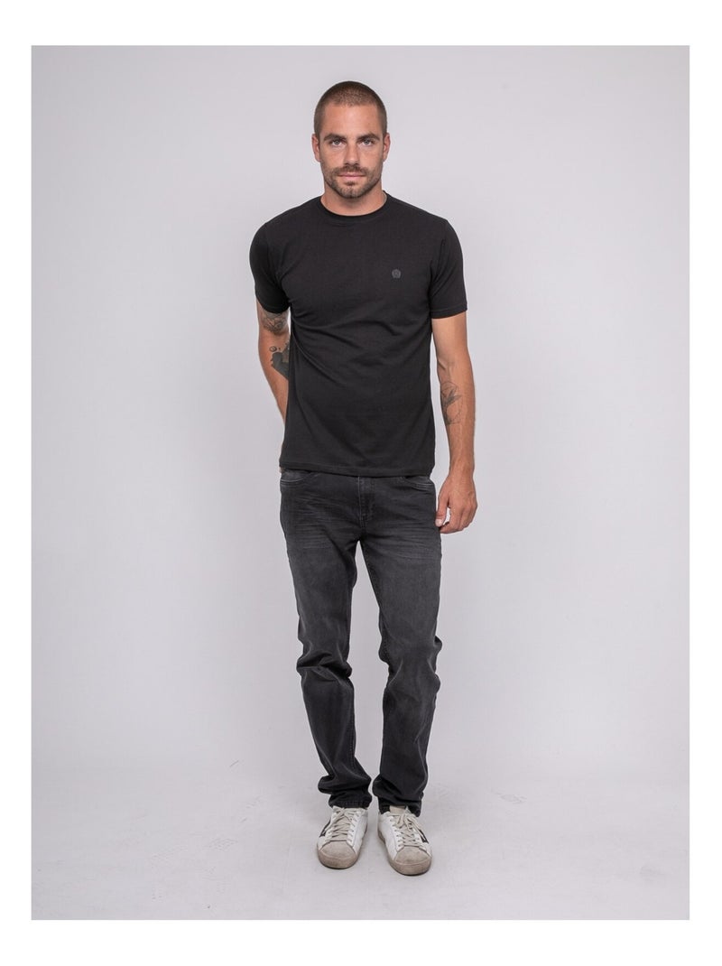 T-shirt manches courtes uni JEDDA Noir - Kiabi