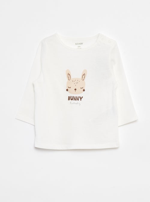 T-shirt manches longue impirmé - Kiabi
