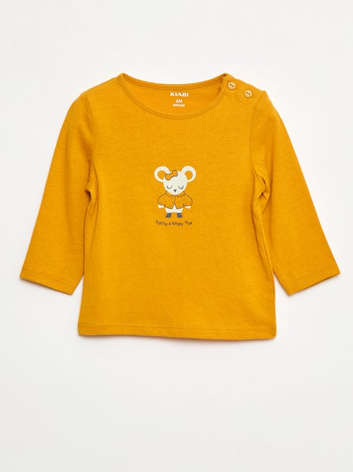T-shirt manches longue impirmé - Kiabi