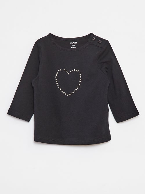 T-shirt manches longue impirmé - Kiabi