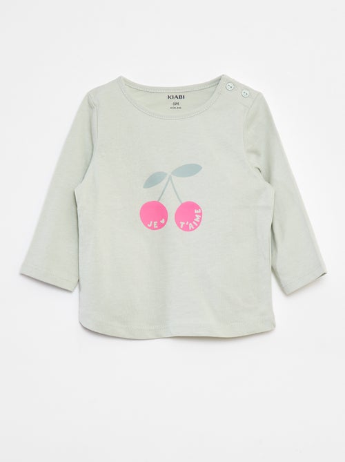 T-shirt manches longue impirmé - Kiabi