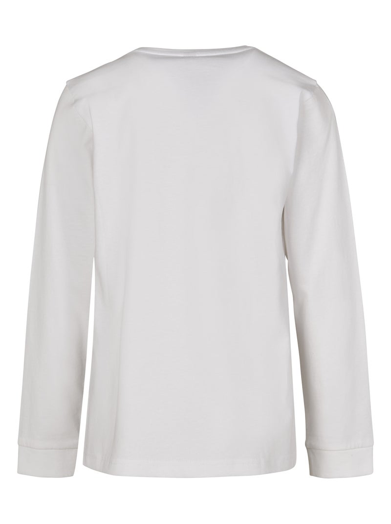 T-shirt manches longues - build your brand Blanc - Kiabi