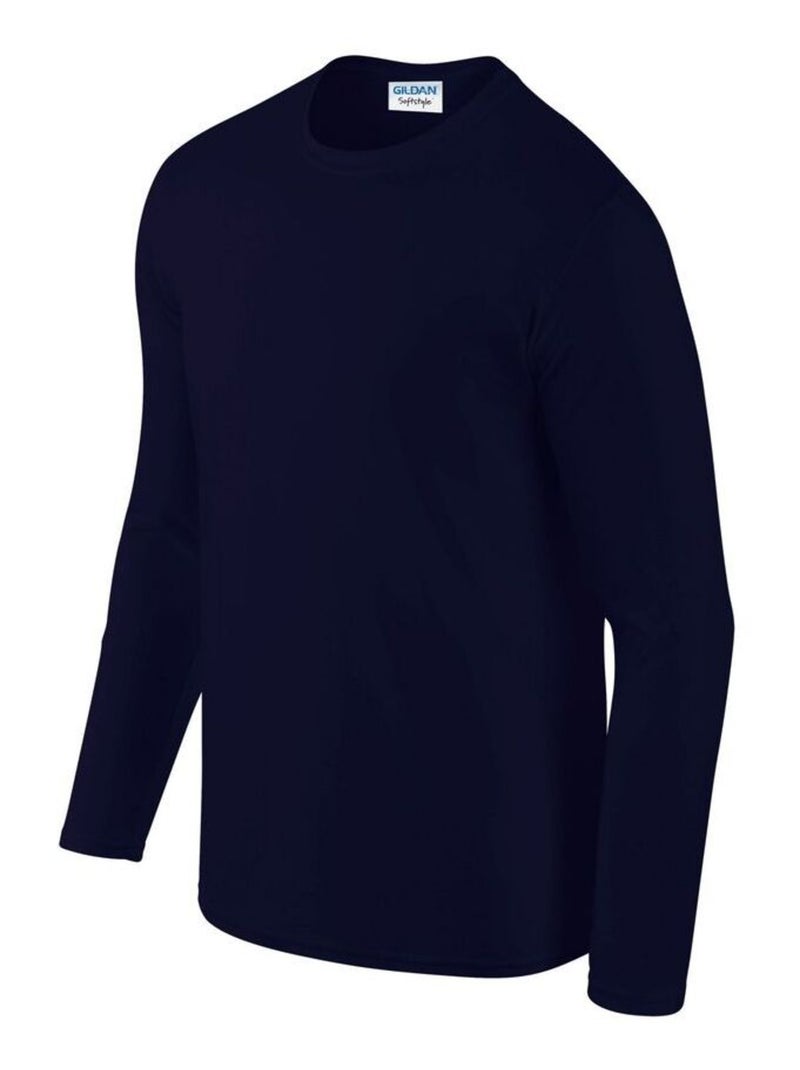 T-shirt manches longues - gildan Bleu marine - Kiabi