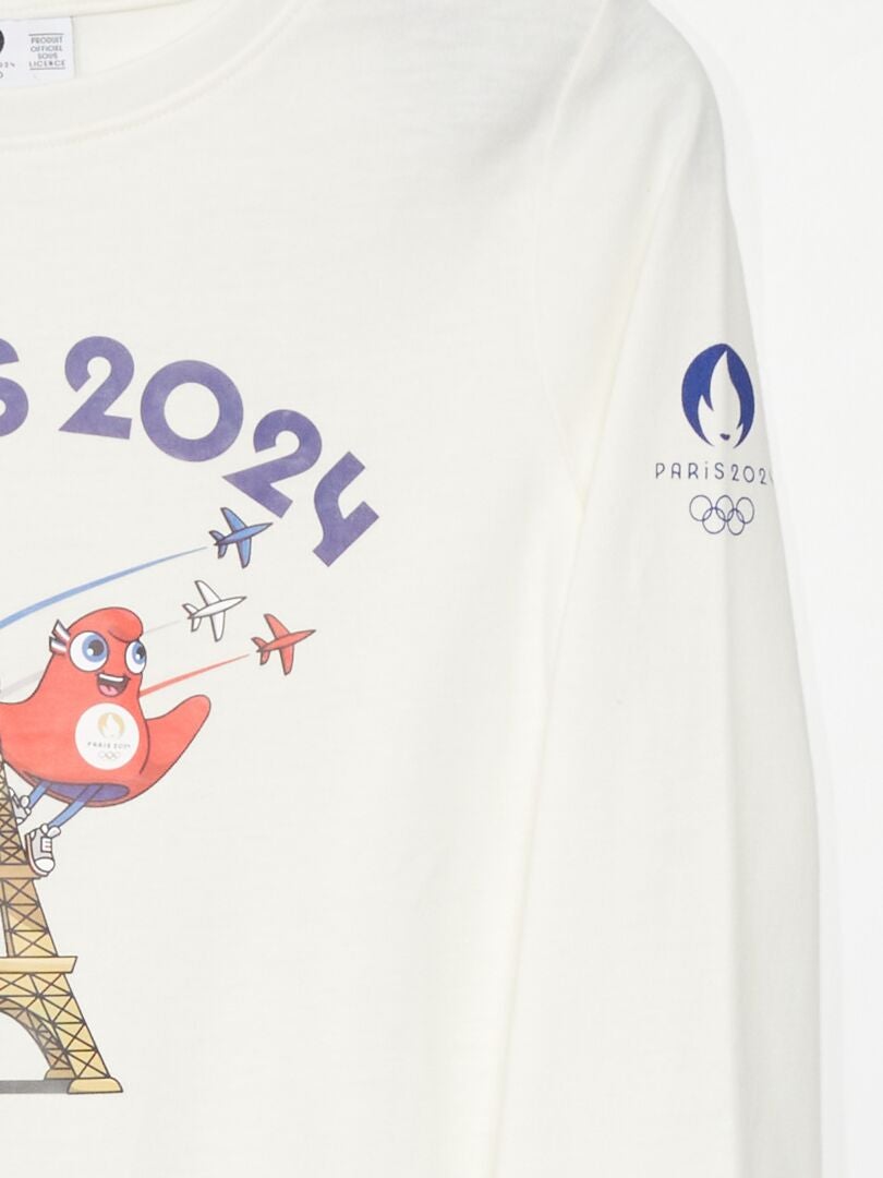 T-shirt manches longues - Paris 2024 Beige - Kiabi