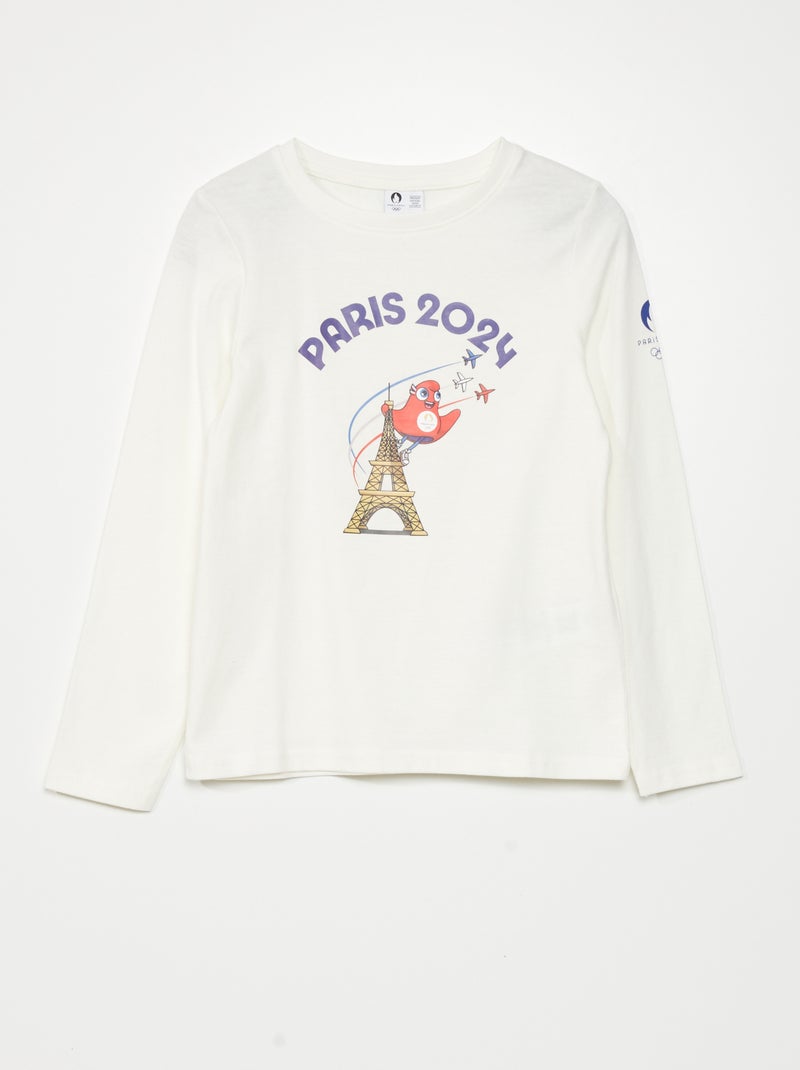 T-shirt manches longues - Paris 2024 Beige - Kiabi